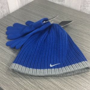 Nike Boy's Boy`s Knit Beanie & Gloves Set gym blue